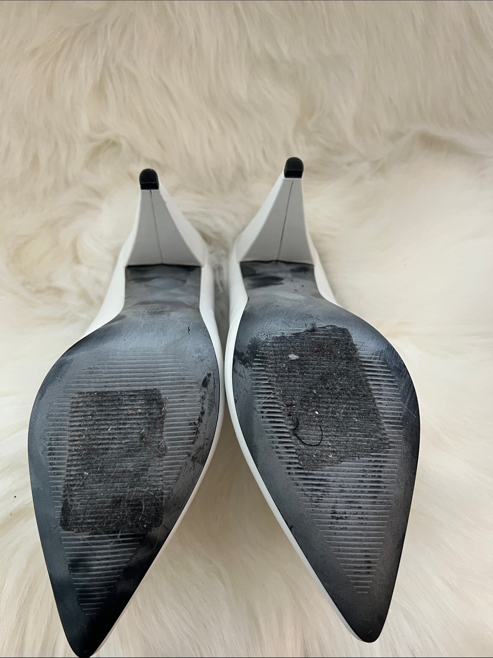 Marc Fisher White Pointed Leather Mule - Picture 3 of 4